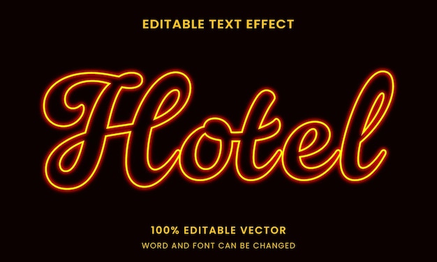 Vector led neón que brilla en la oscuridad letrero de tienda de efectos de texto editable
