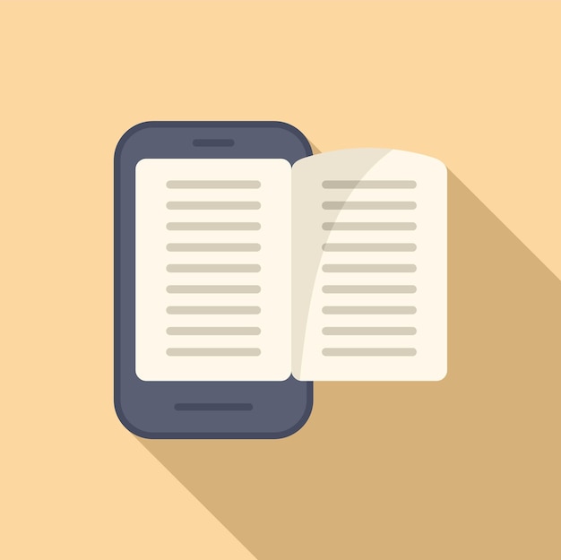 Leer el libro en línea icono vector plano Leer la guía de la persona