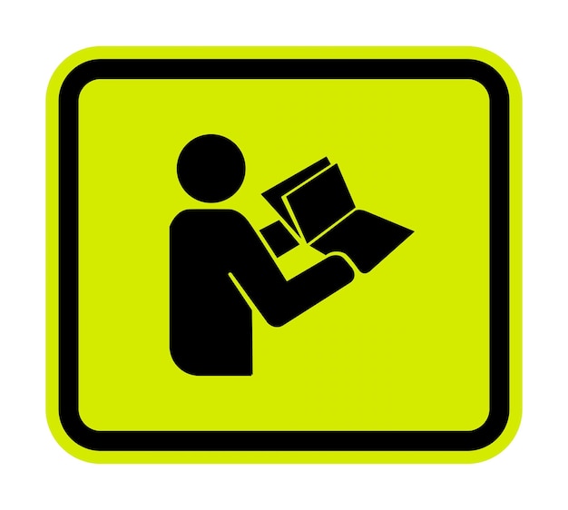 Leer el manual técnico antes del servicio Símbolo aislado en fondo blanco Ilustración vectorial EPS10