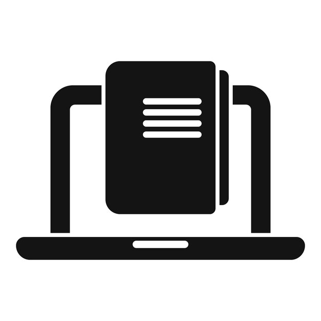 Leer obras de libro icono vector simple tienda de portátiles en línea