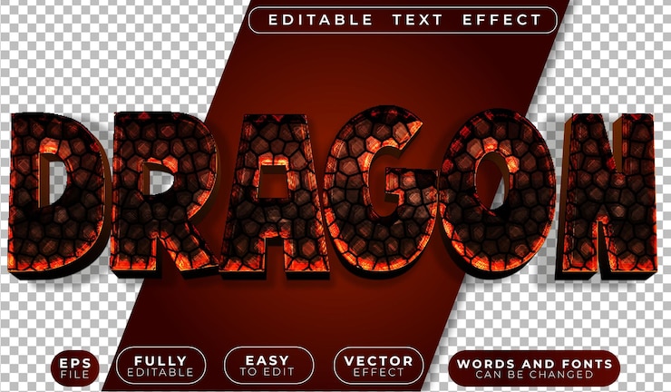 Vector legend of dragon fire es un archivo de texto vectorial totalmente editable