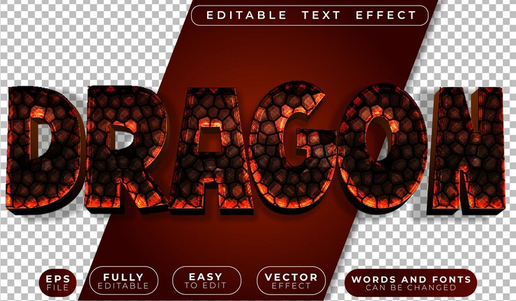 Vector legend of dragon fire es un archivo de texto vectorial totalmente editable
