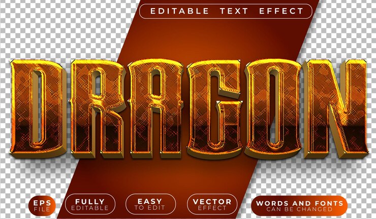 Vector legend of dragon fire es un archivo de texto vectorial totalmente editable
