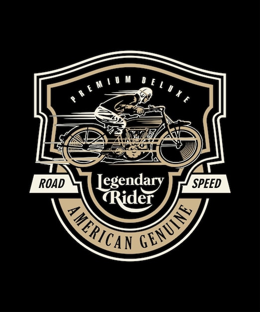 el legendario jinete diseño de camiseta vectorial vintage