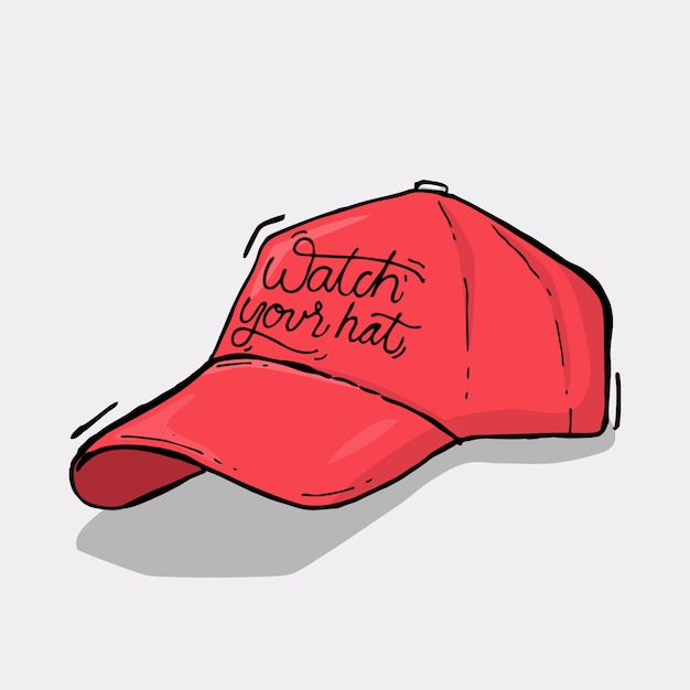 Vector lema con ilustración de sombrero rojo