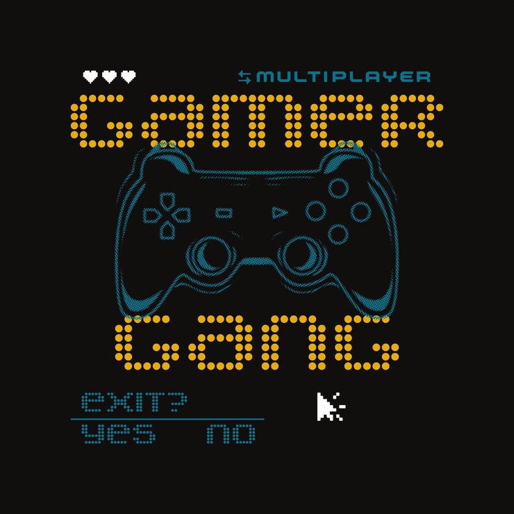 Vector lema de tipografía de pandillas de jugadores para el diseño gráfico de camisetas con impresión de camisetas