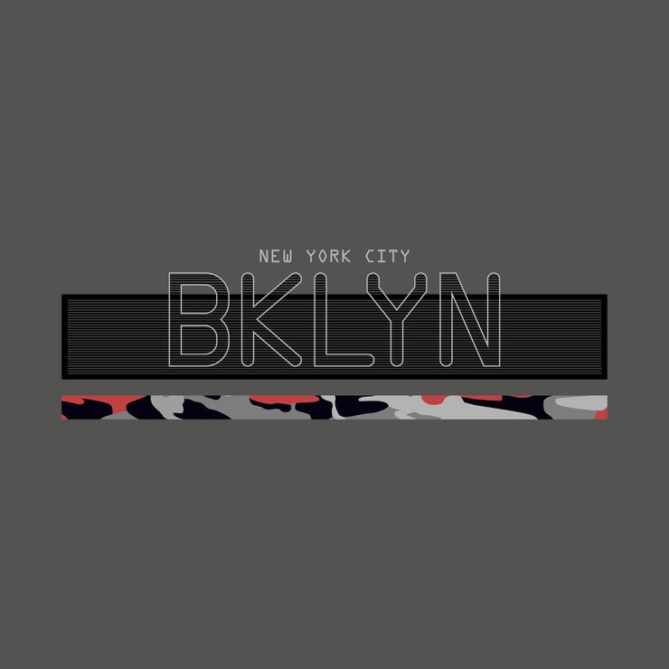 Vector lema tipográfico de brooklyn para diseño gráfico de camisetas con impresión de camisetas