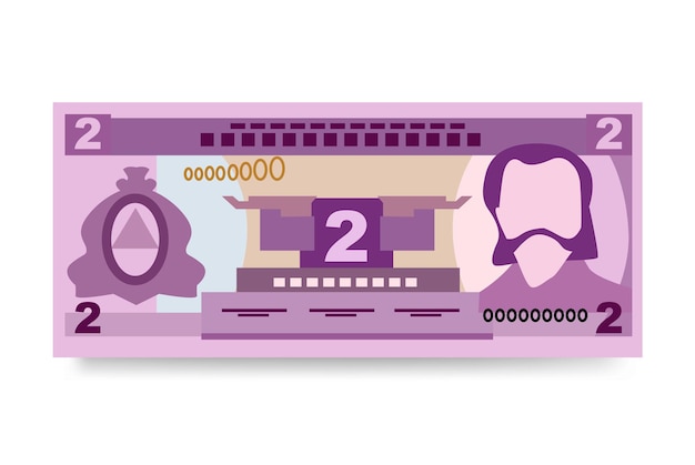 Vector lempira hondureño vector ilustración honduras conjunto de dinero paquete de billetes papel moneda 2 hnl