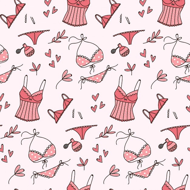 lenceria doodle de patrones sin fisuras