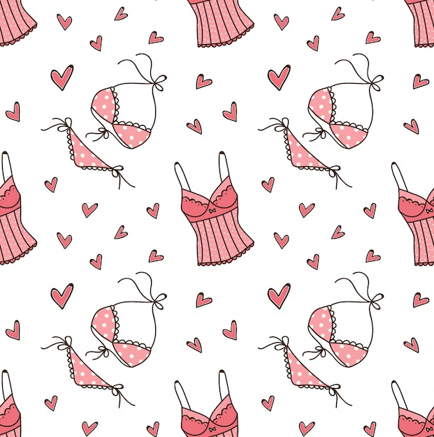 lenceria doodle de patrones sin fisuras