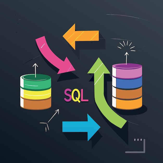lenguaje de programación SQL moderno para bases de datos en el desarrollo de software o concepto de aplicación multi