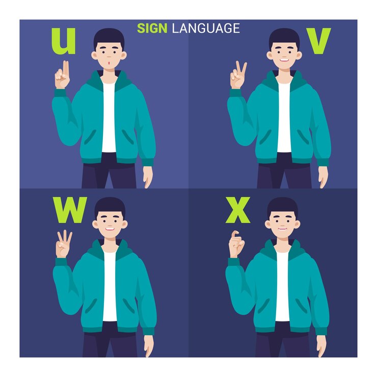 Vector lenguaje de señas