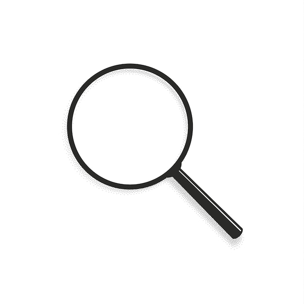 Lente de ampliación negra realista Lenta de ampliación aislada sobre un fondo blanco Ilustración de objetos vectoriales 3d Efecto de sombra transparente