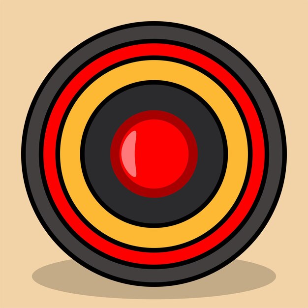 lente de cámara plana vectorial en un estilo de dibujos animados plano 8