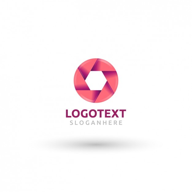 Vector lente de color rosa logotipo