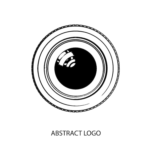 Lente de logotipo abstracto y estudio de cámara y empresa.