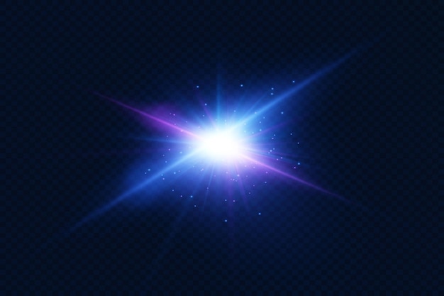 Lentes y destello de luz Efecto de luz y deslumbramiento de una estrella