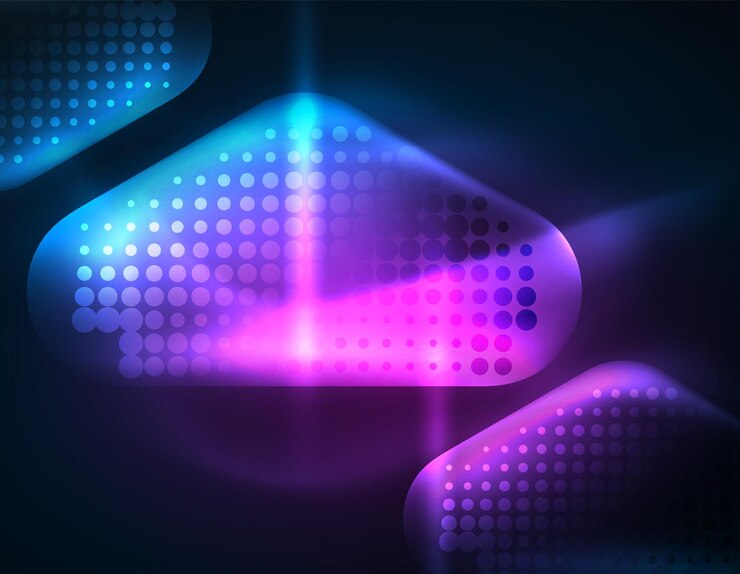 Vector lentes iluminadas bengalas color brillante fondo techno vector hitech fondo abstracto estilo hud