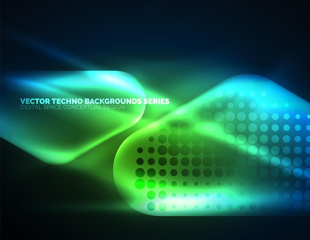 Lentes iluminadas bengalas color brillante fondo techno Vector hitech fondo abstracto estilo HUD