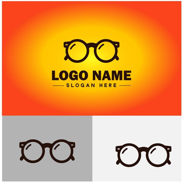 Vector lentes de ojos icono de logotipo gafas de sol óptico moderno icono de moda único vector para aplicaciones de negocios silueta gafas de ojos plantilla de logotipo