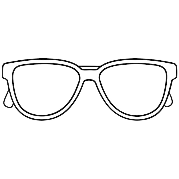 Lentes de sol Arte de línea vectorial en fondo blanco