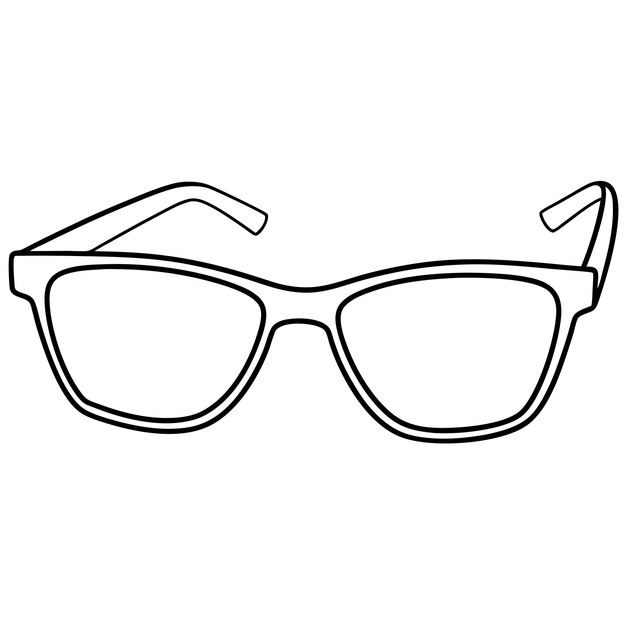 Lentes de sol Arte de línea vectorial en fondo blanco