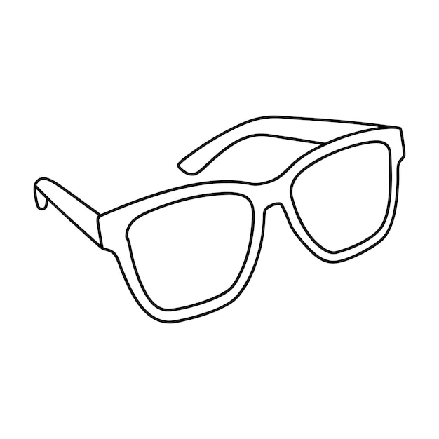 Lentes de sol Esbozo Libro de colorear Página Arte de línea Vector sobre fondo blanco