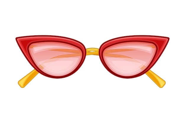 Lentes de sol o gafas de sol con borde en forma de cuerno como ilustración vectorial de gafas de protección
