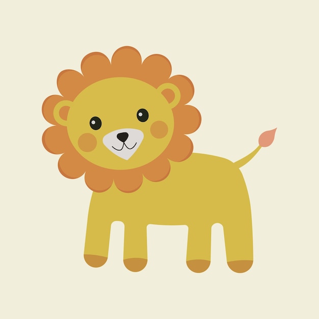 León amarillo con cola y cola.