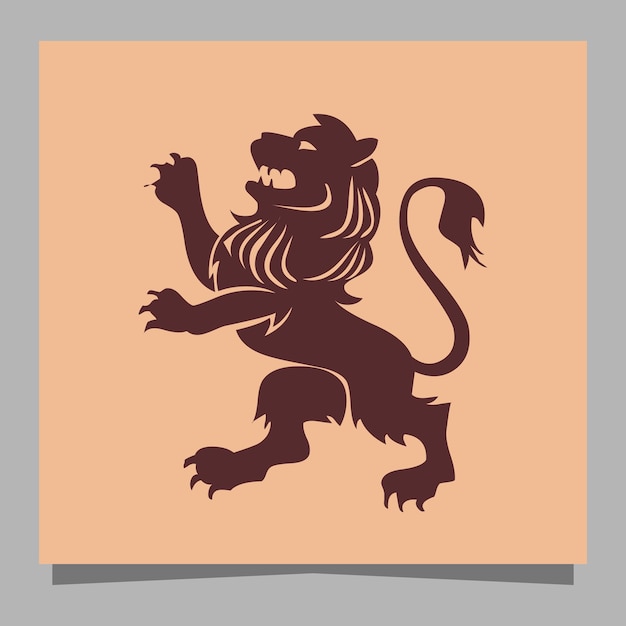 León animal ilustración vector logo concepto dibujado a mano en papel
