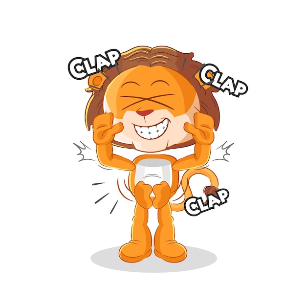 León aplausos ilustración vector de caracteres