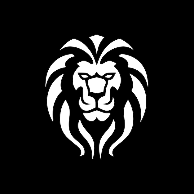León, blanco y negro, aislado, icono, vector, ilustración