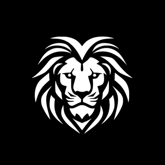 León, blanco y negro, aislado, icono, vector, ilustración