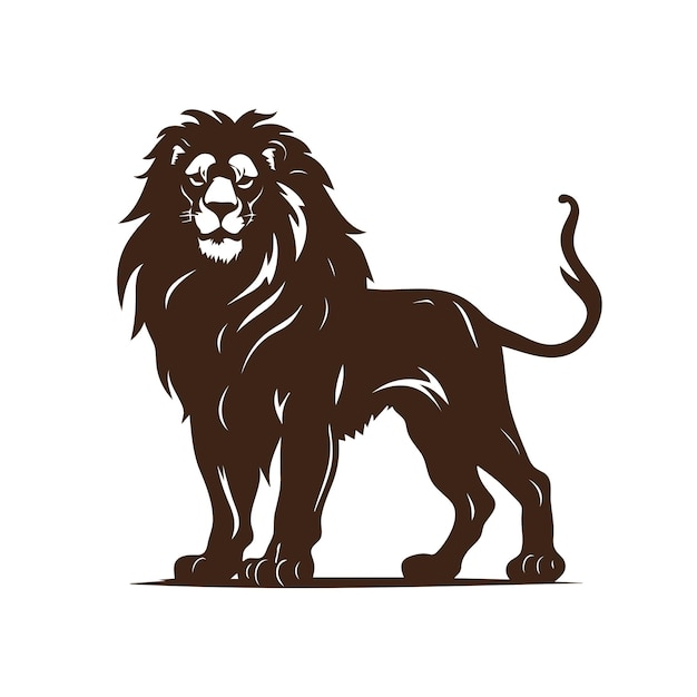 león blanco y negro vector animal salvaje