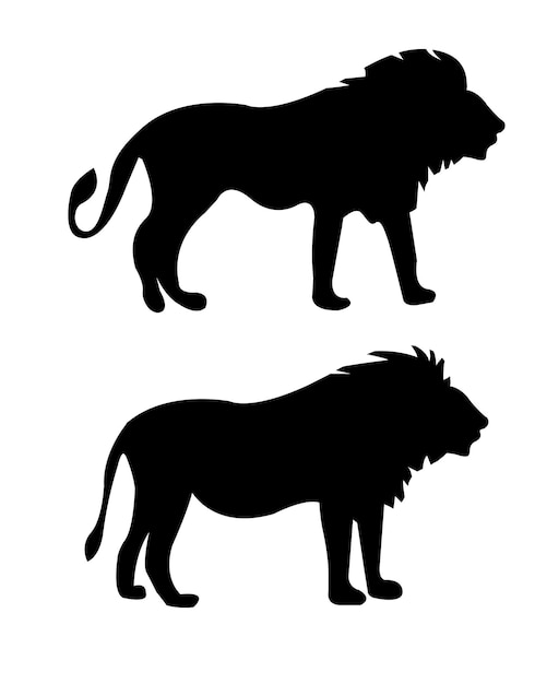 Vector león blanco y negro vector animal salvaje