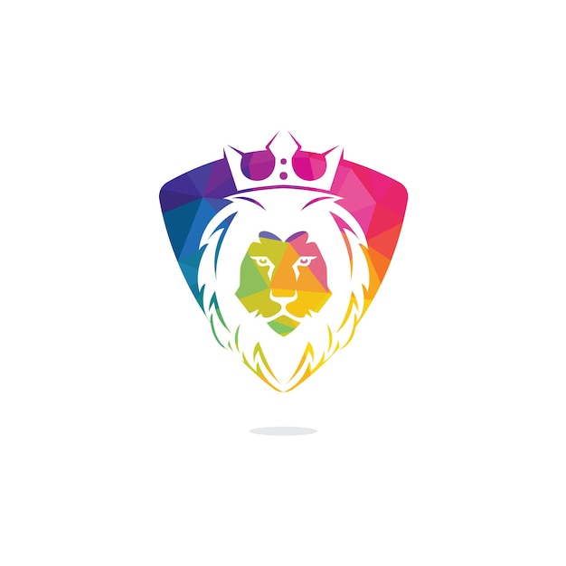 León cabeza logo vector diseño león rey cabeza signo concepto