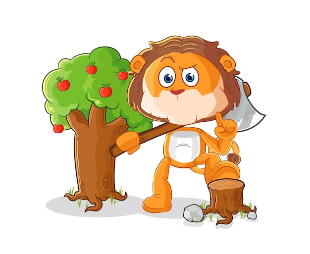 León carpintero ilustración vector de caracteres