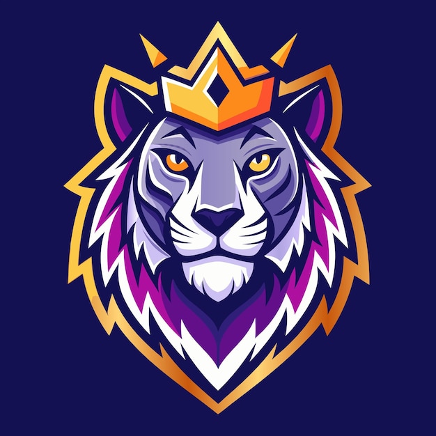 un león con una corona en él que dice un león