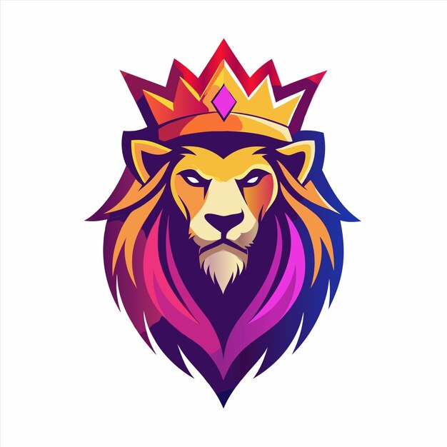 un león con una corona en él