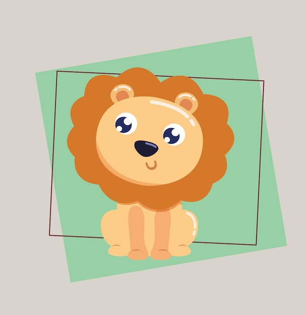 Vector león de dibujos animados vector lindo