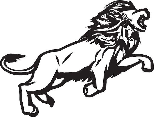 León con escudo y colección de iconos vectoriales de horquilla militar