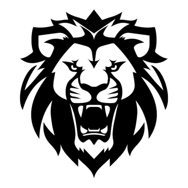 el león feroz ilustración vectorial icónica del logotipo