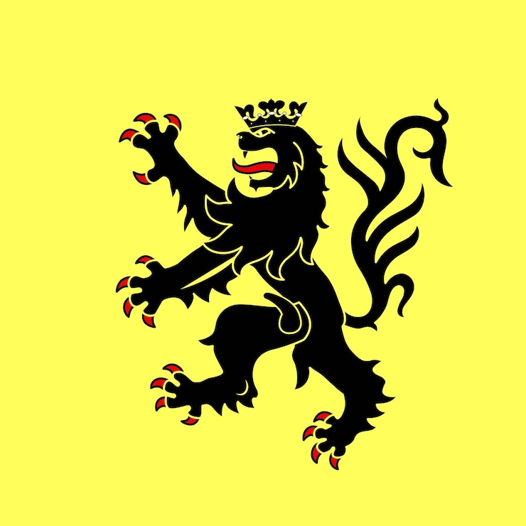 León heráldico con diseño de armas