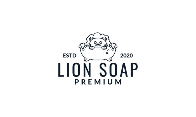 León en la ilustración del logotipo del baño