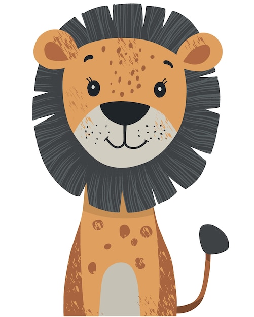 León ilustrado con una sonrisa amigable