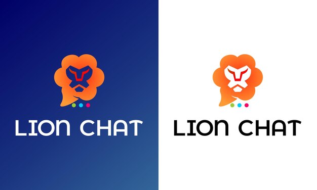 León con inspiración en el logo de chat