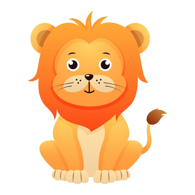 León lindo vector de dibujos animados aislado