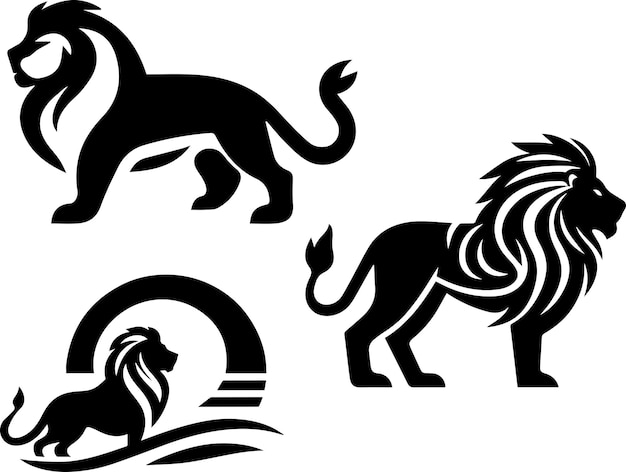 León Logo concepto vector ilustración color negro 8