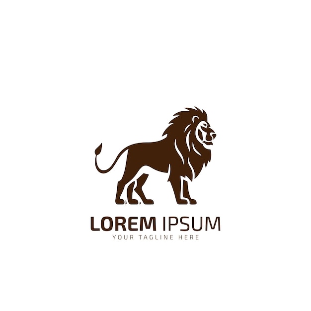 León logo vector ilustración icono emblema diseño silueta aislado sobre fondo blanco