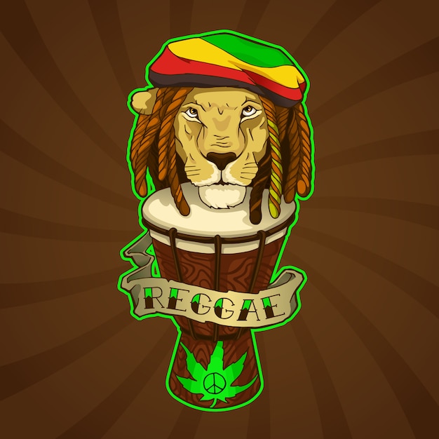 Vector león reggae